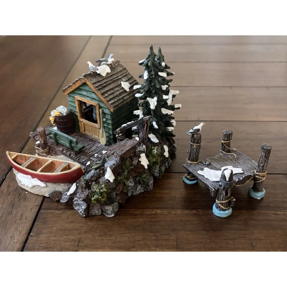 Department 56 Village Accessories The Dockhouse Set of 2 #52863 Retired 2000